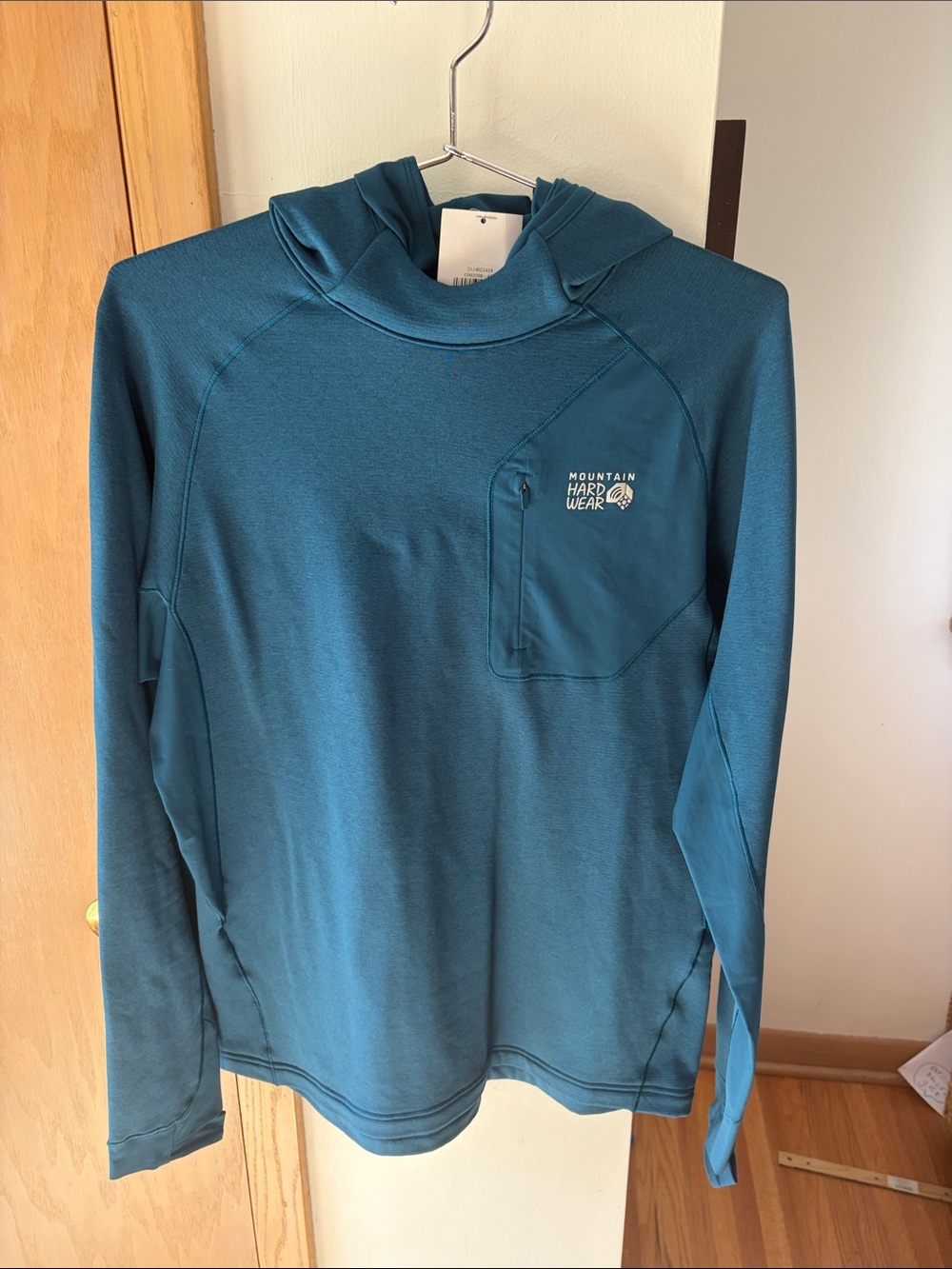 Mountain Hardwear Men's Teal Crewneck Hooded Pullover